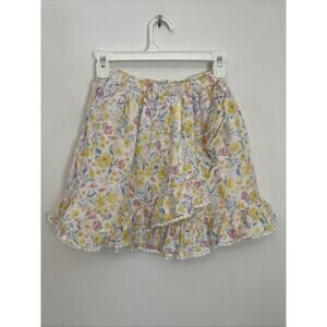 Tommy Bahama Girls Size 8 Floral Skirt Crochet Trim Yellow Pink White Blue